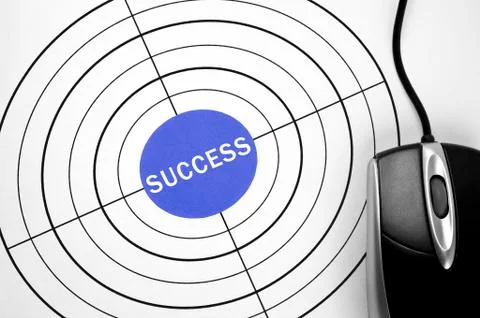 Success  target and pc mouse Stock Photos