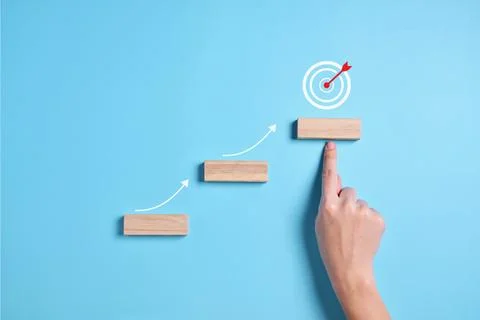 Success target background. step of success target to the arrow board. arrow hit 写真素材