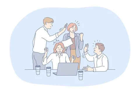 Success, teamwork , business development concept Illustrazione stock