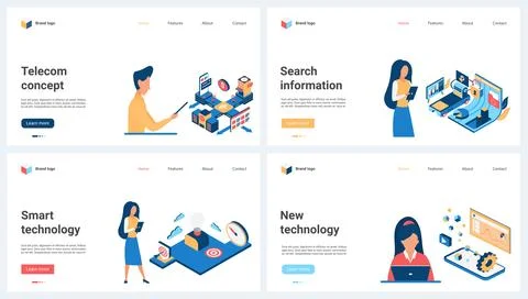 Success of tech solutions, development and design of smart devices, invention Stock Illustration