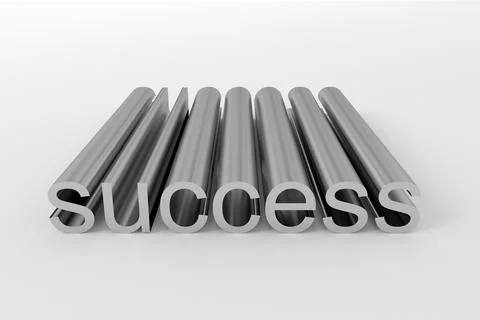 Success text. 3D rendering. Stock Illustration