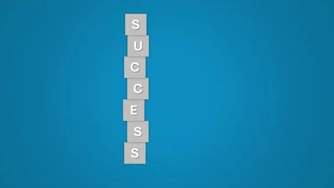 Success text in blocks or stones moving from one place to another Stock Footage 290091084