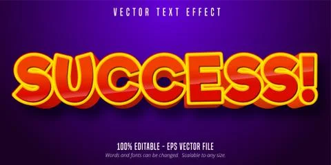 Success text, comic style editable text effect Stock Illustration