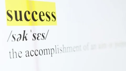 Success Text Macro Shot Highlighted in Yellow Color On Computer Screen Stock Footage 123224468