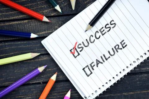 Success text on notepad Stock Photos