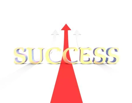 Success text with success arrow Stock Illustration