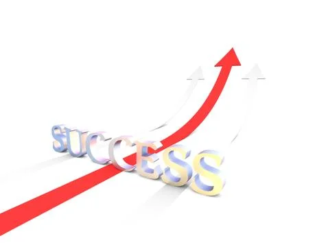 Success text with success arrow Stock Illustration