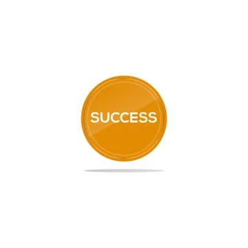Success text in yellow circle 스톡 일러스트