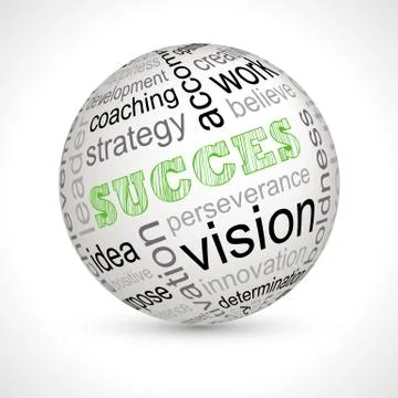 Success theme sphere with keywords Stock Illustration
