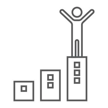 Success thin line icon, development and business Stock Illustration