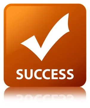 Success (validate icon) brown square button Stock Illustration