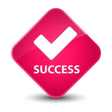 Success (validate icon) elegant pink diamond button Stock Illustration
