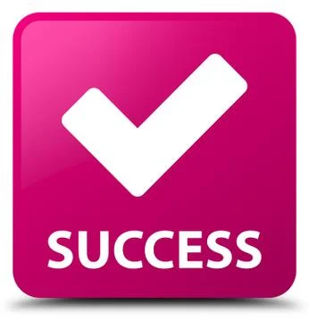 Success (validate icon) pink square button Stock Illustration