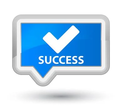 Success (validate icon) prime cyan blue banner button Stock Illustration