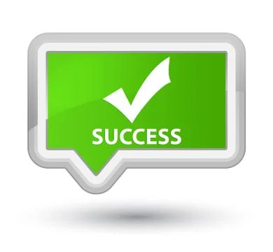 Success (validate icon) prime soft green banner button Stock Illustration