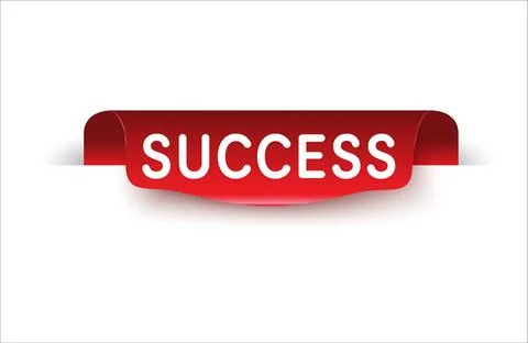 Success vector ribbon design template Illustrazione stock