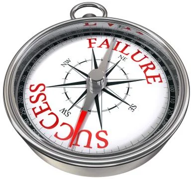 Success versus failure concept compass Stock Illustration