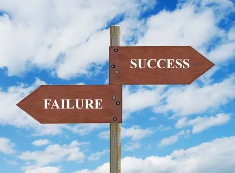 Success vs failure Foto stock