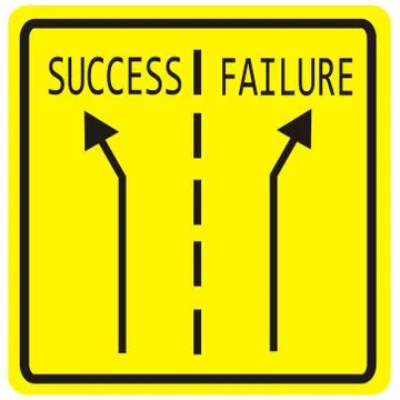 Success Vs. Failure sign Stock Illustration