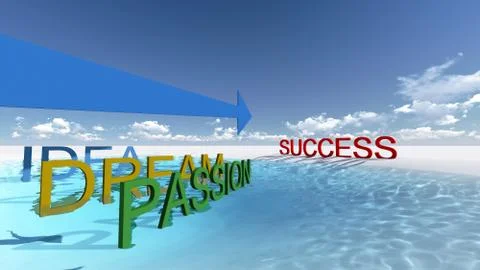 Success this way.made in 3d software Stock Illustration