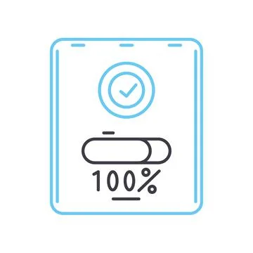 Success web message line icon, outline symbol, vector illustration, concept sign Stock Illustration