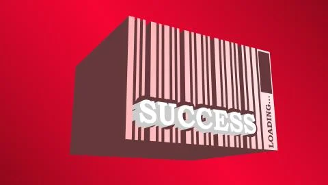 Success word build in bar code Stock Illustration