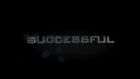 Successful 3D title metal text on black alpha channel background Stock Footage 256616182