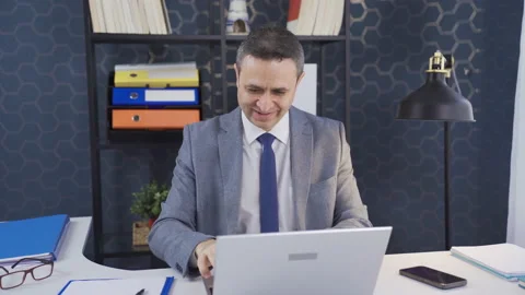 Successful and smart office worker man happy and excited. Stock-Footage 233296706
