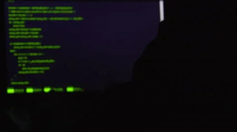 Successful attempt to hack database, hacker working at night, computer crime Stock Footage 67585774