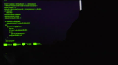 Successful attempt to hack database, hacker working at night, computer crime Stock Footage 67591055