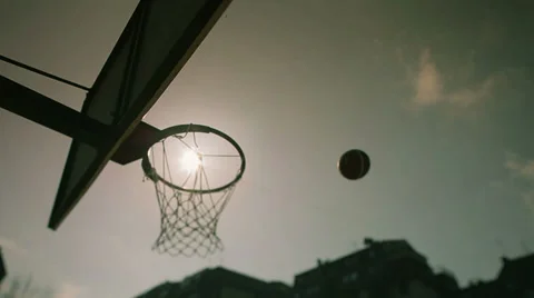Successful basketball shooting Stock Footage