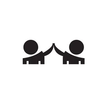 Successful business collaboration thin line icon Stock Illustration