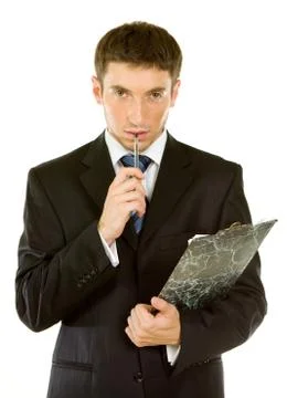 Successful businessman with documents Stock Photos