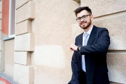 Successful businessman on a street Stock Photos