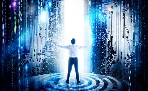 Successful businessman of system of integration Foto stock