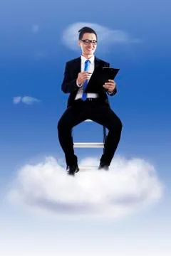 Successful businessman taking notes Stock Illustration