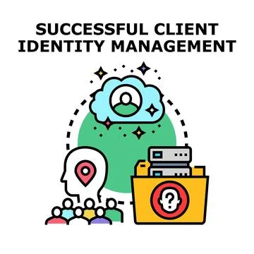 Successful client identity management system development concept Stock Illustration