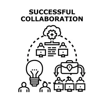 Successful collaboration concept illustrating teamwork effectiveness Stock Illustration