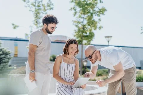 A Successful Collaboration of Creative Professionals Planning Urban Stock Photos