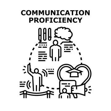 Successful communication proficiency development and learning process Stock Illustration