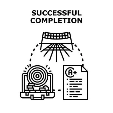 Successful completion concept achieving business and education goals Stock Illustration