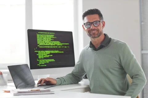 Successful computer programmer Stock Photos