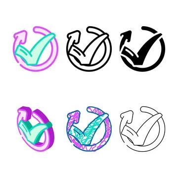Successful concepts update mark color icon vector 스톡 일러스트