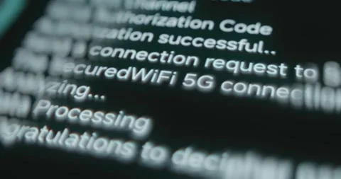 Successful connection to a secured Wi Fi network by deciphering the password Stock Footage 314457365