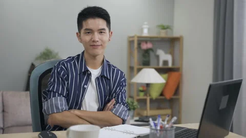 Successful creative worker working from home Video stock 163693196
