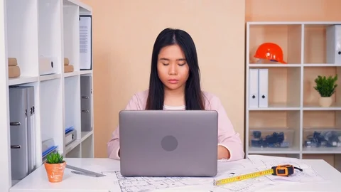 Successful designer posing at work Stock Footage 88338986