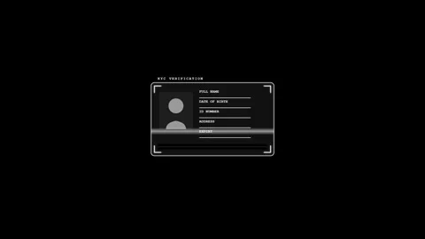 Successful digital id KYC verification animation on black background. 4K Vidéo 340882889