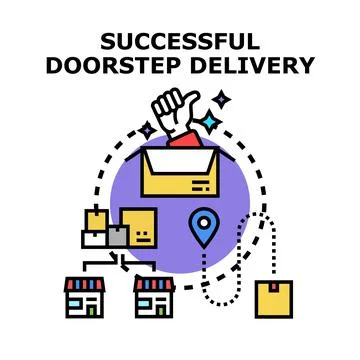 Successful doorstep delivery concept vector illustration Ilustração Stock