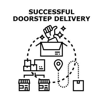 Successful doorstep delivery concept vector illustration イラスト素材
