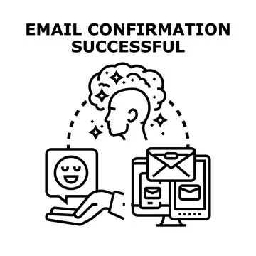 Successful email confirmation process vector concept Stock Illustration